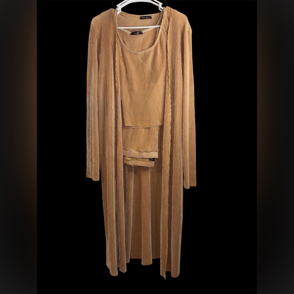 Story Teller Champagne 3 pc Women's Pantsuit Size 3X #321